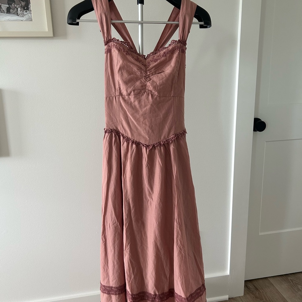 American Eagle Outfitters Pink Midi Dress